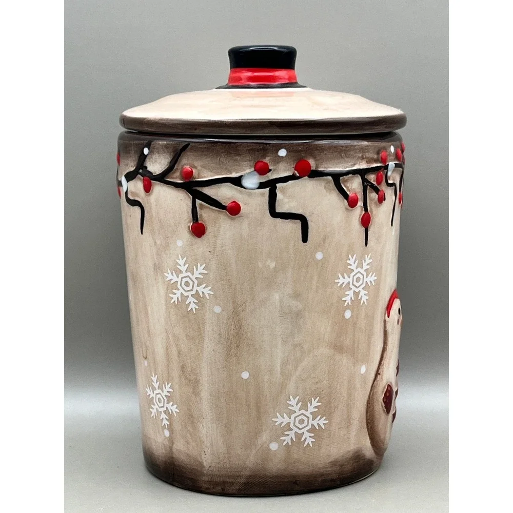 LTD Commodities Snowman Ceramic Kitchen Canister Winter Holiday Jar 5.5